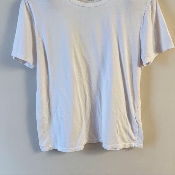 Modcloth White Short Sleeves Crew Neck Tee Size Large Cotton - Picture 3 of 7